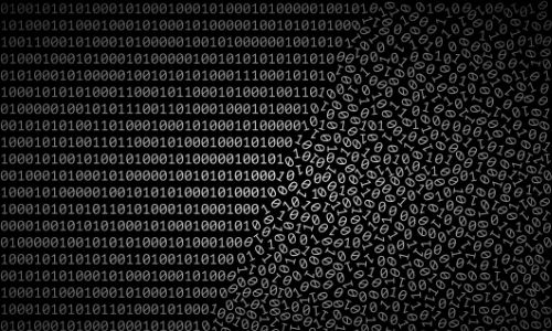 Binary Ones and Zeros Falling Down